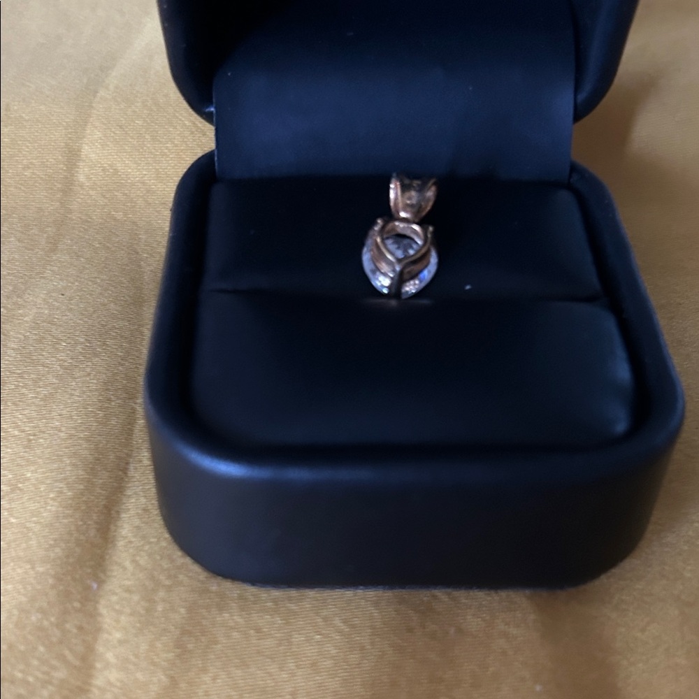 Radiant Heart-Cut Clear Stone Pendant in Gold Tone - Picture 6 of 9